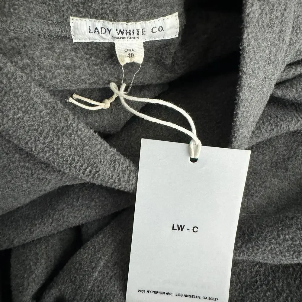 Lady White Co Polar Fleece Mock Neck Sweater Grey Size 40 US Large